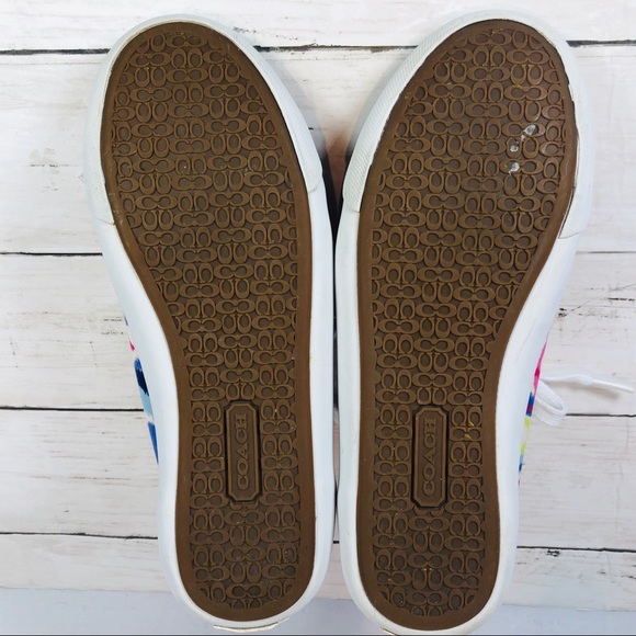 COACH Barrett Leatherware Signature Sneakers Sz 6 - Picture 8 of 9